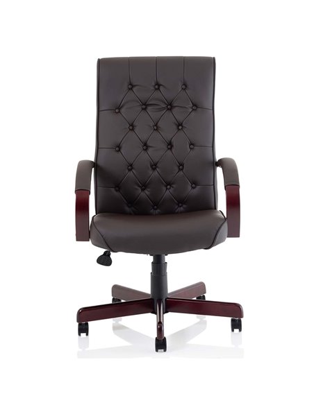 Dynamic Chesterfield Executive Office Chair Brown Leather With Arms EX000003 - pic 81171 | FastDaddyshop