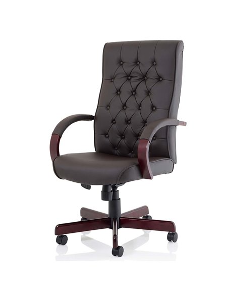 Dynamic Chesterfield Executive Office Chair Brown Leather With Arms EX000003 - pic 81172 | FastDaddyshop