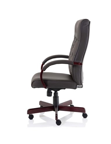 Dynamic Chesterfield Executive Office Chair Brown Leather With Arms EX000003