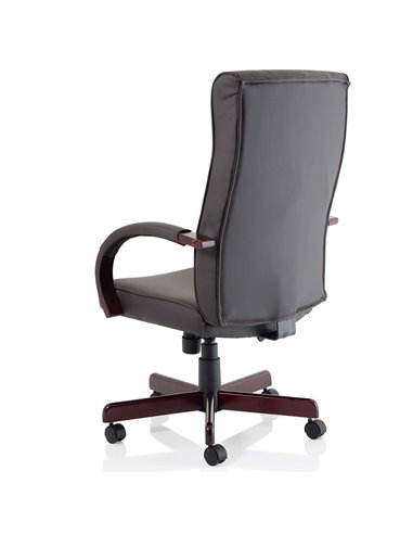 Dynamic Chesterfield Executive Office Chair Brown Leather With Arms EX000003