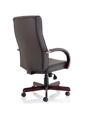 Dynamic Chesterfield Executive Office Chair Brown Leather With Arms EX000003