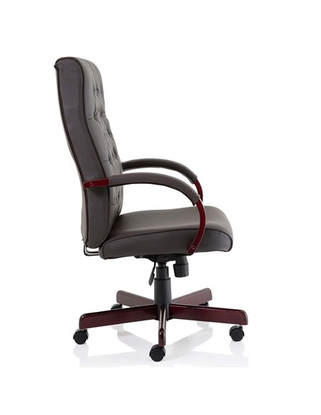 Dynamic Chesterfield Executive Office Chair Brown Leather With Arms EX000003 - pic 81177 | FastDaddyshop
