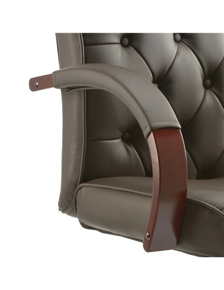 Dynamic Chesterfield Executive Office Chair Brown Leather With Arms EX000003 - pic 81178 | FastDaddyshop