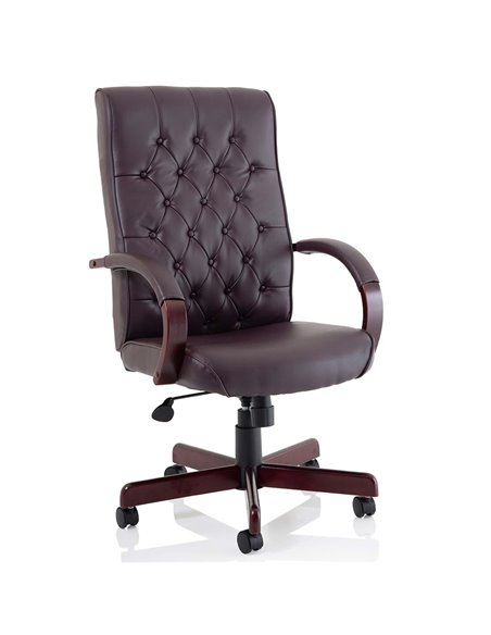 Dynamic Chesterfield Executive Office Chair Burgundy Leather With Arms EX000004 - pic 81180 | FastDaddyshop