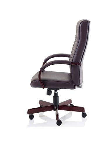 Dynamic Chesterfield Executive Office Chair Burgundy Leather With Arms EX000004