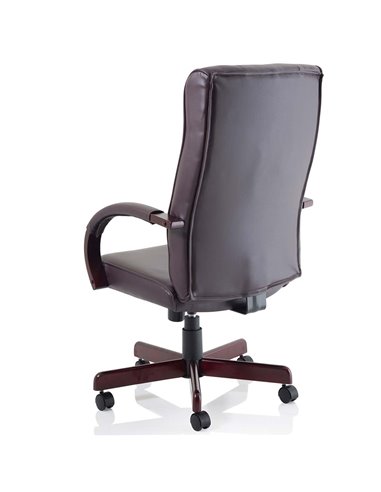Dynamic Chesterfield Executive Office Chair Burgundy Leather With Arms EX000004