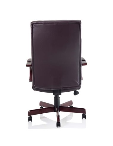 Dynamic Chesterfield Executive Office Chair Burgundy Leather With Arms EX000004