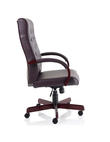 Dynamic Chesterfield Executive Office Chair Burgundy Leather With Arms EX000004