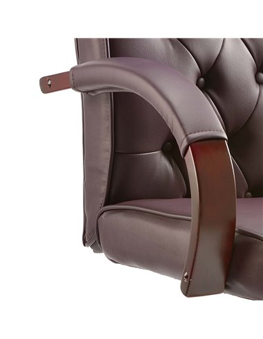 Dynamic Chesterfield Executive Office Chair Burgundy Leather With Arms EX000004