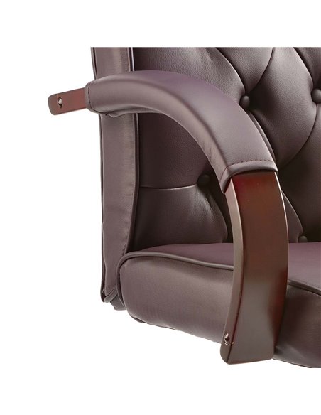 Dynamic Chesterfield Executive Office Chair Burgundy Leather With Arms EX000004 - pic 81188 | FastDaddyshop