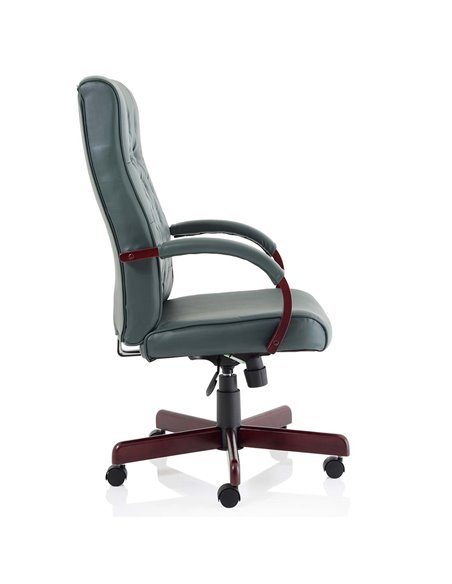 Dynamic Chesterfield Executive Office Chair Green Leather With Arms EX000006 - pic 81197 | FastDaddyshop