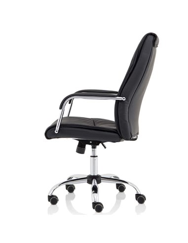 Dynamic Carter Black Luxury Faux Leather Office Chair With Arms EX000148