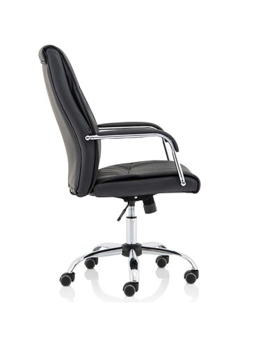 Dynamic Carter Black Luxury Faux Leather Office Chair With Arms EX000148