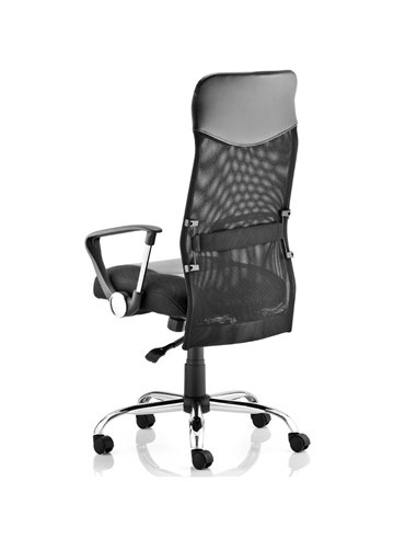 Dynamic Vegas Executive Chair Black Leather Seat Black Mesh Back With Arms EX000074
