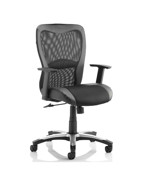 Dynamic Victor II Executive Office Chair Black Leather Black Mesh With Arms EX000075 - pic 81221 | FastDaddyshop