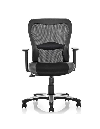 Dynamic Victor II Executive Office Chair Black Leather Black Mesh With Arms EX000075