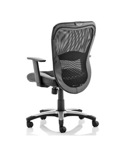 Dynamic Victor II Executive Office Chair Black Leather Black Mesh With Arms EX000075