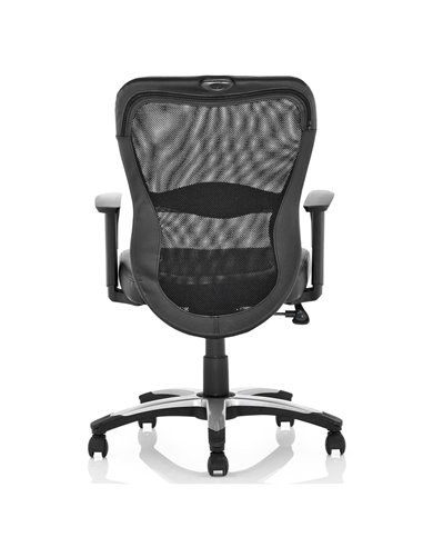 Dynamic Victor II Executive Office Chair Black Leather Black Mesh With Arms EX000075