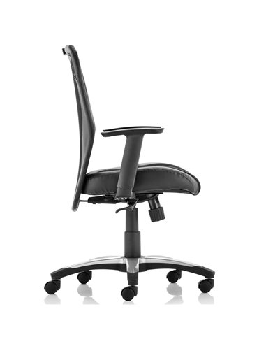 Dynamic Victor II Executive Office Chair Black Leather Black Mesh With Arms EX000075
