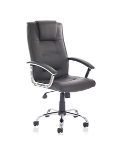 Dynamic Thrift Executive Office Chair Black Soft Bonded Leather With Padded Arms EX000163