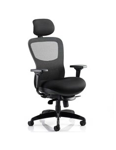 Dynamic Stealth Shadow Ergo Posture Heavy Duty Office Chair Black Airmesh Seat KC0158