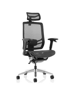 Dynamic Ergo Click Posture Office Chair Black Mesh Seat Black Mesh Back with Headrest KC0297