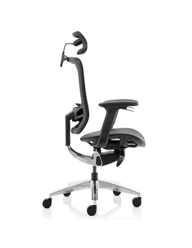 Dynamic Ergo Click Posture Office Chair Black Mesh Seat Black Mesh Back with Headrest KC0297