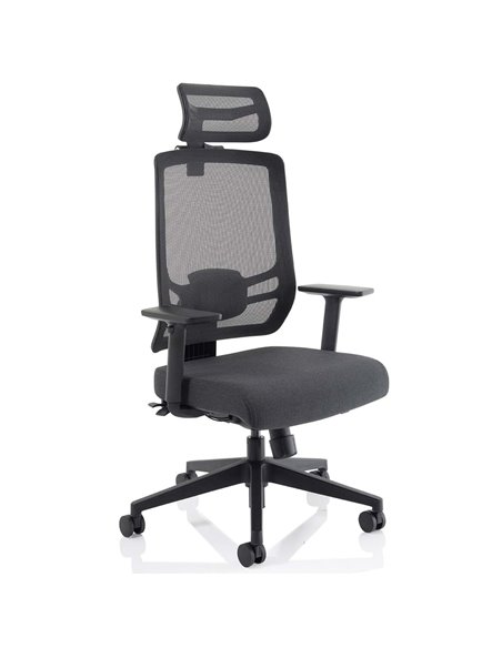 Dynamic Ergo Twist Office Chair Black Fabric Seat Mesh Back with Headrest KC0298 - pic 81290 | FastDaddyshop
