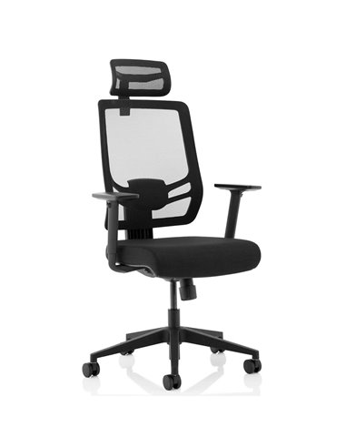 Dynamic Ergo Twist Office Chair Black Fabric Seat Mesh Back with Headrest KC0298