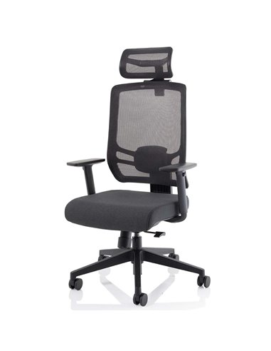 Dynamic Ergo Twist Office Chair Black Fabric Seat Mesh Back with Headrest KC0298