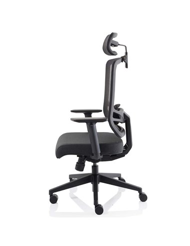 Dynamic Ergo Twist Office Chair Black Fabric Seat Mesh Back with Headrest KC0298