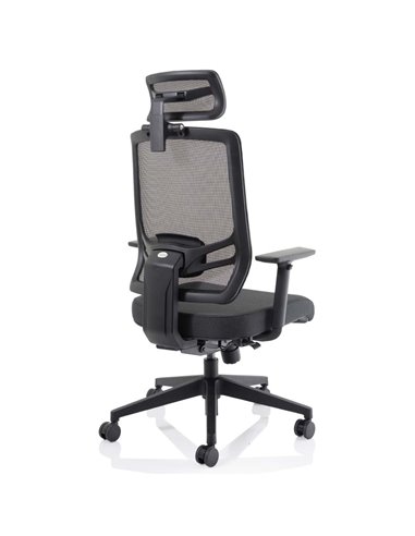 Dynamic Ergo Twist Office Chair Black Fabric Seat Mesh Back with Headrest KC0298