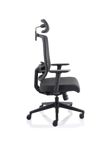 Dynamic Ergo Twist Office Chair Black Fabric Seat Mesh Back with Headrest KC0298
