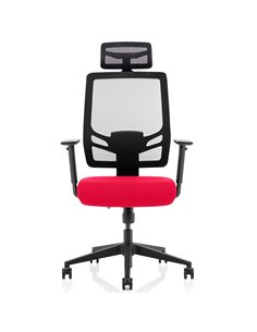 Dynamic Ergo Twist Office Chair Bespoke Fabric Seat Bergamot Cherry Mesh Back with Headrest KCUP1884 2