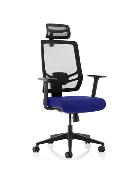 Dynamic Ergo Twist Office Chair Bespoke Fabric Seat Stevia Blue Mesh Back with Headrest KCUP1886 - pic 81312 | FastDaddyshop