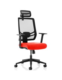 Dynamic Ergo Twist Office Chair Bespoke Fabric Seat Tabasco Orange Mesh Back with Headrest KCUP1887