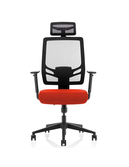 Dynamic Ergo Twist Office Chair Bespoke Fabric Seat Tabasco Orange Mesh Back with Headrest KCUP1887 - pic 81315 | FastDaddyshop