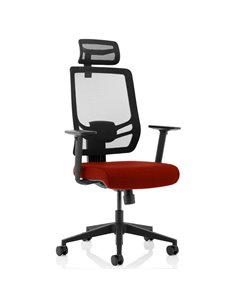 Dynamic Ergo Twist Office Chair Bespoke Fabric Seat Ginseng Chilli Mesh Back with Headrest KCUP1889