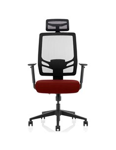 Dynamic Ergo Twist Office Chair Bespoke Fabric Seat Ginseng Chilli Mesh Back with Headrest KCUP1889 2