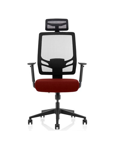Dynamic Ergo Twist Office Chair Bespoke Fabric Seat Ginseng Chilli Mesh Back with Headrest KCUP1889