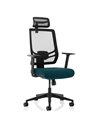 Dynamic Ergo Twist Office Chair Bespoke Fabric Seat Maringa Teal Mesh Back with Headrest KCUP1890
