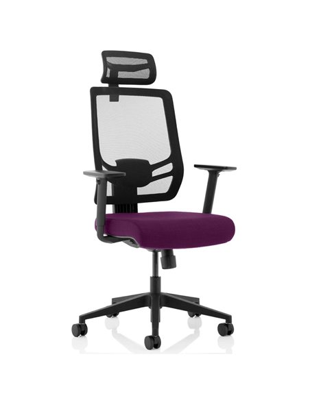 Dynamic Ergo Twist Office Chair Bespoke Fabric Seat Tansy Purple Mesh Back with Headrest KCUP1891 - pic 81322 | FastDaddyshop