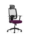 Dynamic Ergo Twist Office Chair Bespoke Fabric Seat Tansy Purple Mesh Back with Headrest KCUP1891