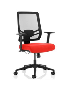Dynamic Ergo Twist Office Chair Bespoke Fabric Seat Tabasco Orange Mesh Back KCUP1895