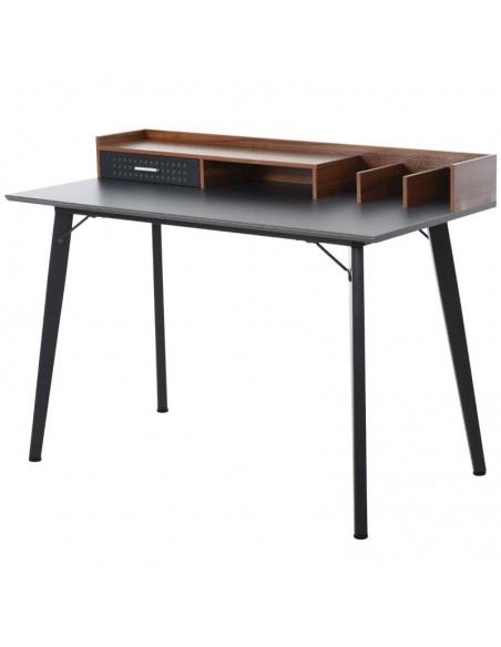 Homcom Modern Computer Desk with Drawer, Brown and Black - pic 8134 | FastDaddyshop