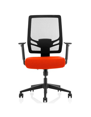 Dynamic Ergo Twist Office Chair Bespoke Fabric Seat Tabasco Orange Mesh Back KCUP1895