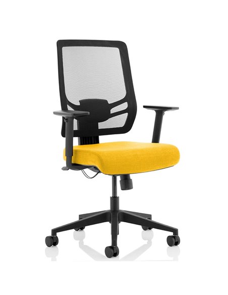 Dynamic Ergo Twist Office Chair Bespoke Fabric Seat Senna Yellow Mesh Back KCUP1896 - pic 81344 | FastDaddyshop