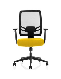 Dynamic Ergo Twist Office Chair Bespoke Fabric Seat Senna Yellow Mesh Back KCUP1896 2
