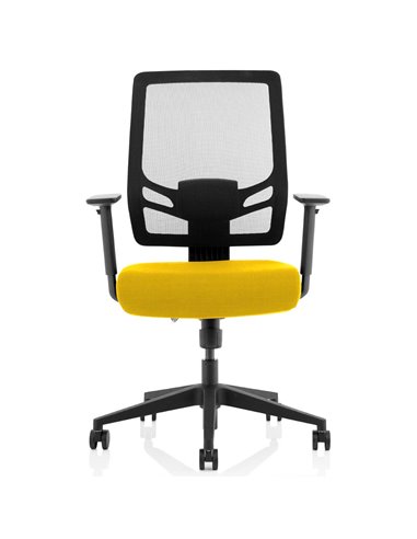 Dynamic Ergo Twist Office Chair Bespoke Fabric Seat Senna Yellow Mesh Back KCUP1896