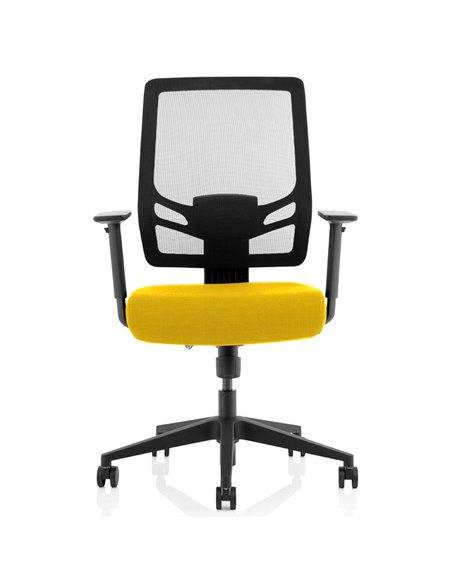 Dynamic Ergo Twist Office Chair Bespoke Fabric Seat Senna Yellow Mesh Back KCUP1896 - pic 81345 | FastDaddyshop